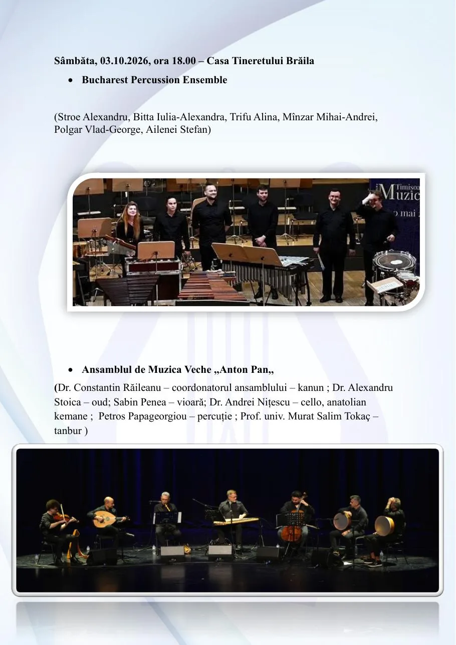 Festivalul SUBITO 2026 — Bucharest Percussion Ensemble și Anton Pann