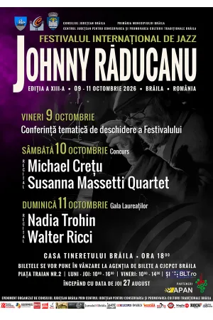 Vezi evenimentul FESTIVALUL INTERNATIONAL DE JAZZ JOHNNY RADUCANU - Nadia Trohin si Walter Ricci