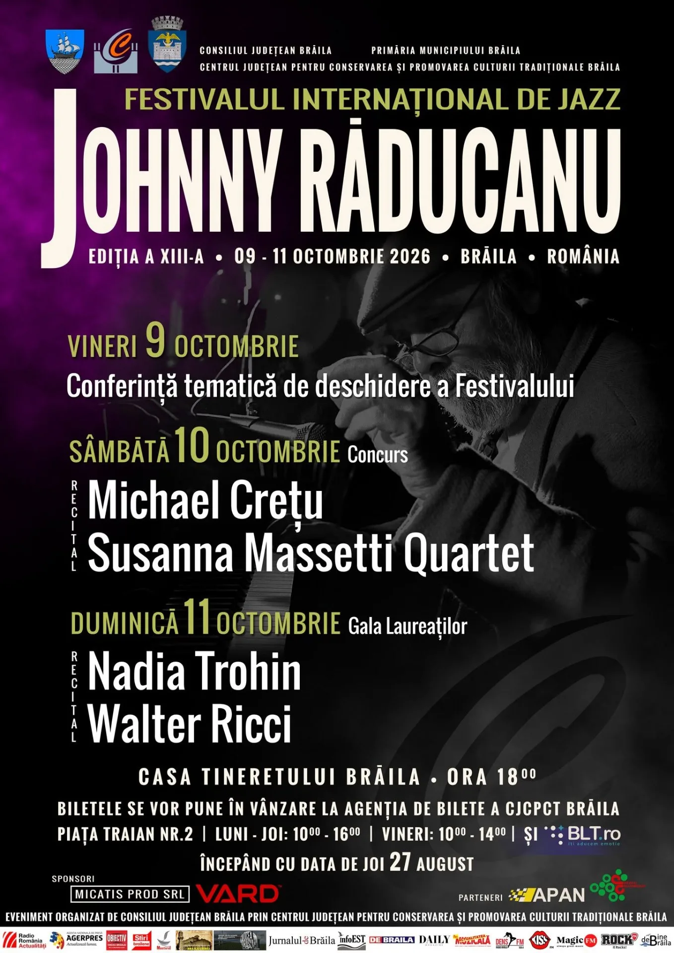 Vezi evenimentul FESTIVALUL INTERNATIONAL DE JAZZ JOHNNY RADUCANU - Nadia Trohin si Walter Ricci