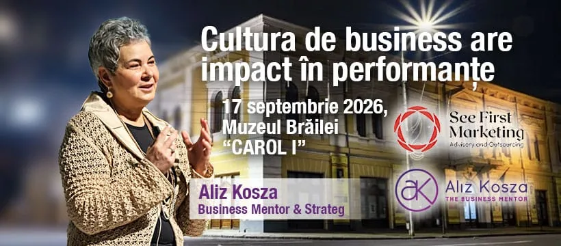 Vezi evenimentul Conferința „CULTURA DE BUSINESS ARE IMPACT ÎN PERFORMANȚĂ”