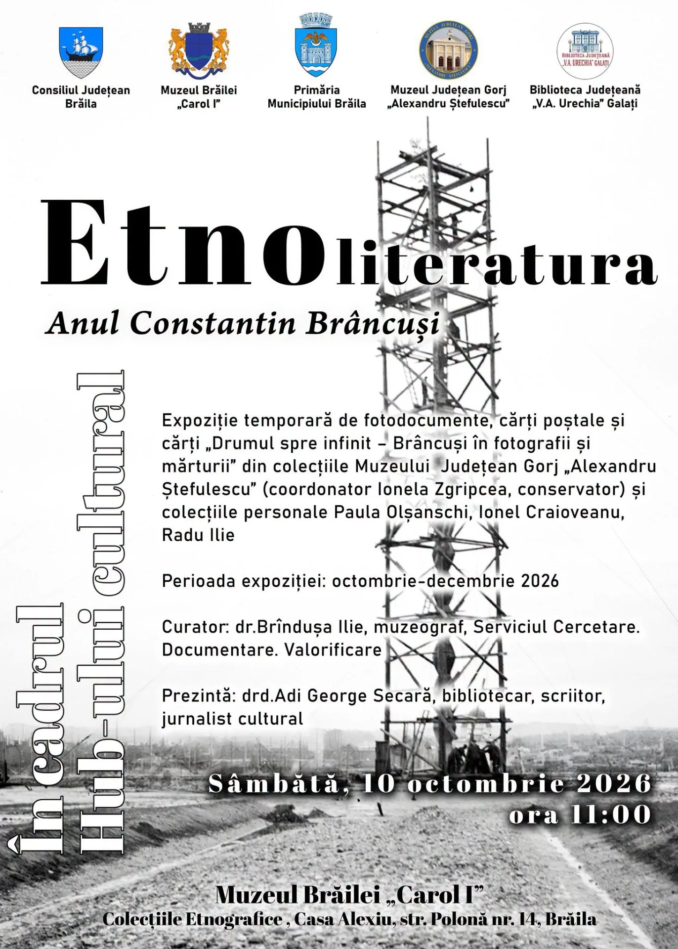 Vezi evenimentul Drumul spre infinit – Brâncuși în fotografii și mărturii — vernisaj