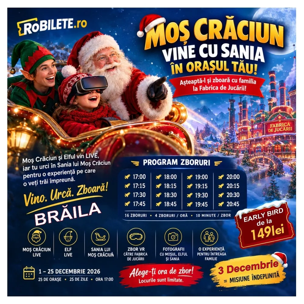 Vezi evenimentul Moș Crăciun vine cu sania în Brăila — Family Experience